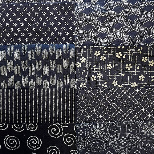 CHARM PACK 20 5 Japanese Traditional Indigo Fabric Etsy