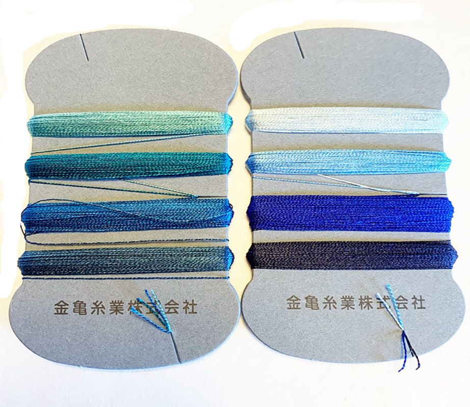 05 INDIGO BLUES - 100wt Silk - Kinkame Thread Assortment - Etsy 05 INDIGO BLUES - 100wt Silk - Kinkame Thread Assortment - Etsy