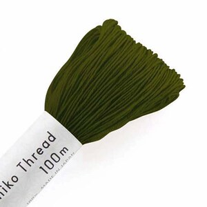 NEW - 138 - Dark Olive Green - Solid Color - Olympus Japanese Cotton Sashiko Thread - Large 100m Skeins