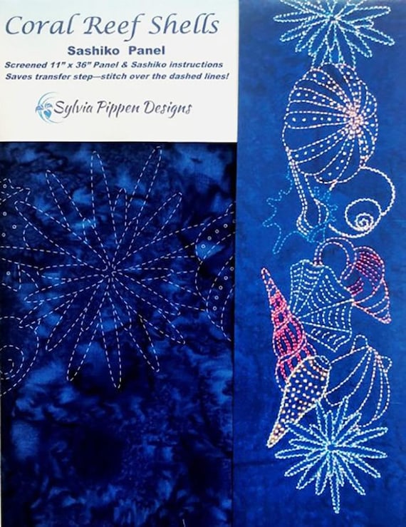 Pre Printed Sashiko Panel - Mixed Pattern Pre Printed Sashiko Panel - Mixed Pattern