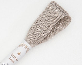 SL-04 - LAME - Taupe - Olympus Japanese Sashiko Thread - 40m/ 44 yard skeins