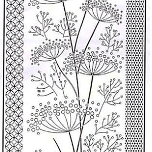 HM-51 - Dragonflies & Fennel - Sashiko Pre-printed Panel - Dark Navy-Indigo