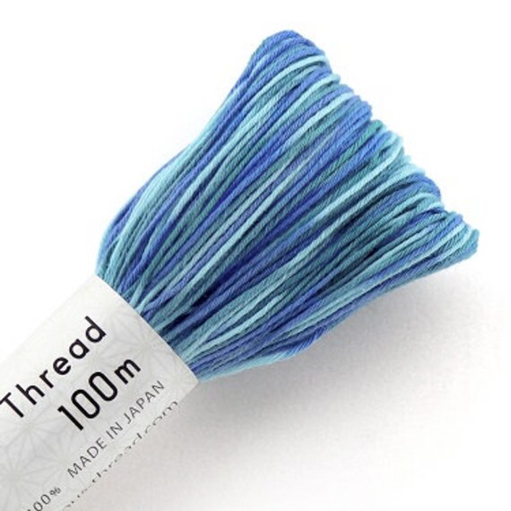 Olympus Sashiko Variegated Cotton Thread 98 Midnight Blues Olympus Sashiko Variegated Cotton Thread 98 Midnight Blues