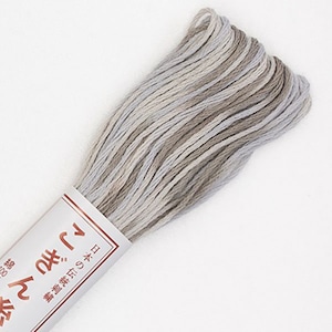 041 - Light Gray - Olympus Variegated Kogin Sashiko Thread - 18m skein - Thicker Look - Cotton Sashiko Embroidery Floss