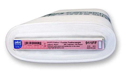 Interfacings & Stabilizers - Pellon Feather Weight - Single-Sided Fusible - 911FF - White - ON SALE - 50% OFF - By the Yard