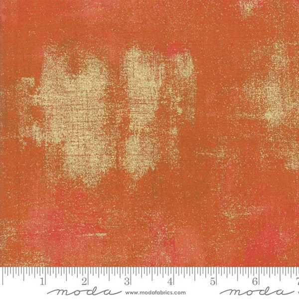 285M - Grunge Pumpkin Metallic - Moda Grunge Metallic # 285 Pumpkin - Tonal Blender - By the Half Yard