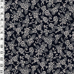 Compact Peonies with Curly Stems - Sevenberry Nara Homespun - SB-88223D6-62 -Indigo - By the Half Yard