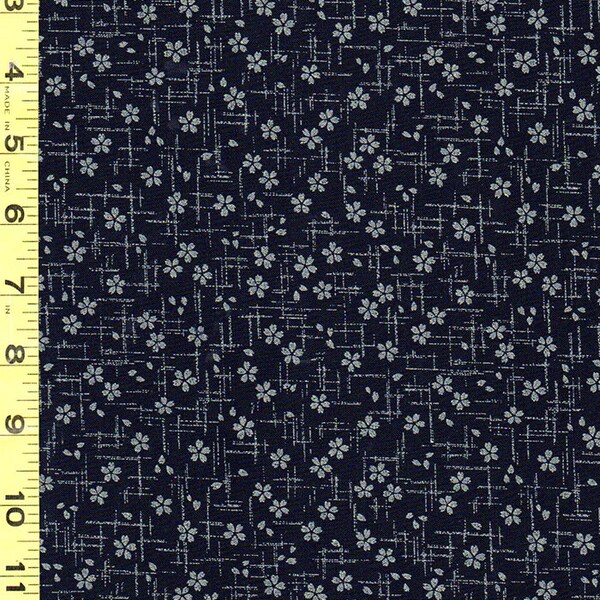 Indigo - Tiny Floating Sakura Blossoms - Japanese Indigo - AP1310-56 - By the Half Yard