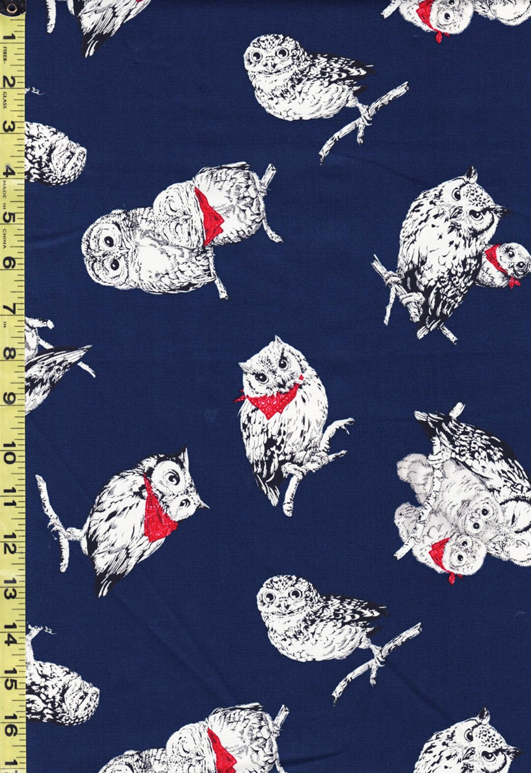 SALE Cosmo Owls With Bandanas Japanese Novelty Oxford Cloth AP41401 2D