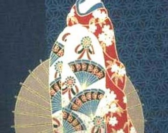 SALE - Japanese Noren Panel - Geisha with Umbrella - Save 20%