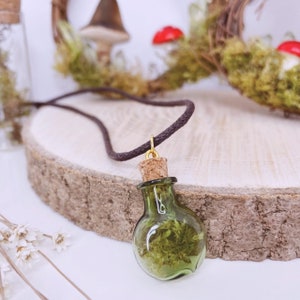 Moss Bottle Cord Necklace
