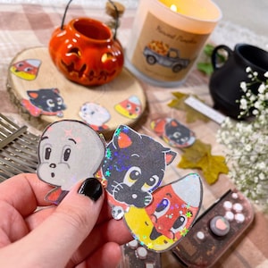 Holografische stickers Halloween-personage