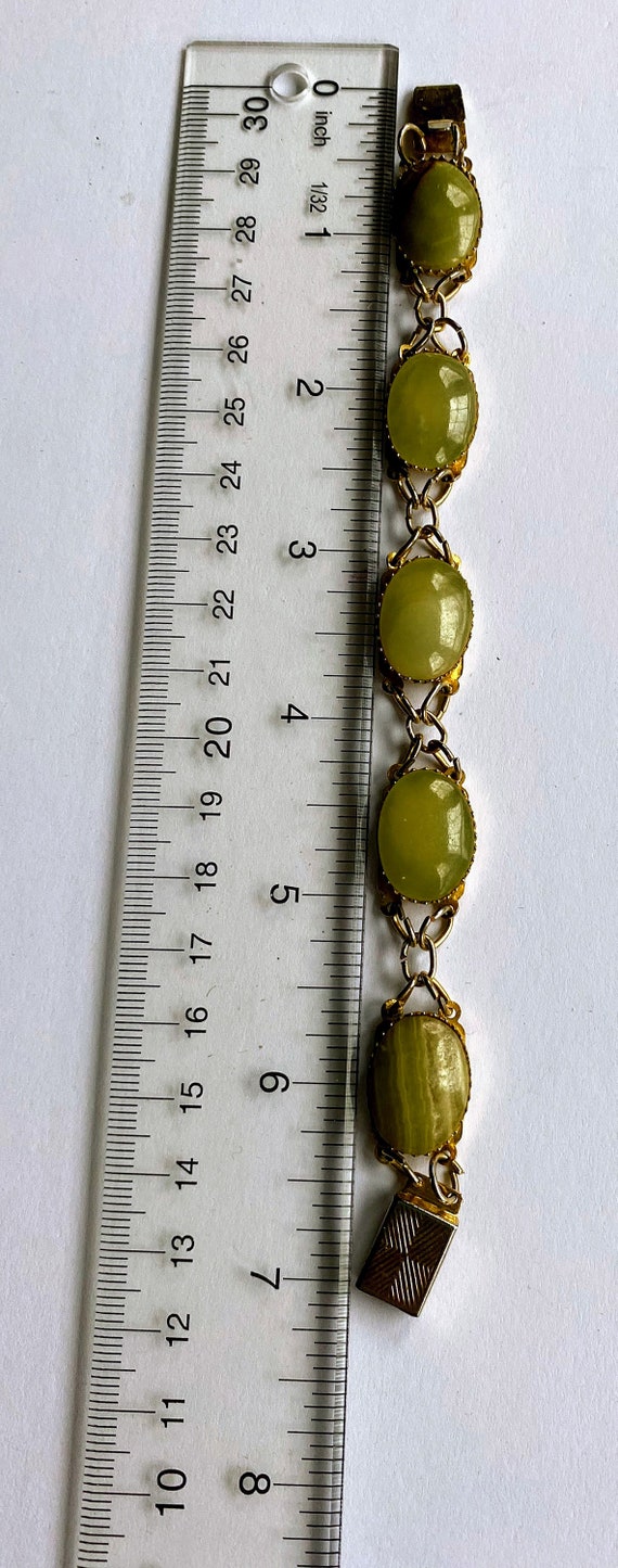 Vintage bracelet with green stones - image 4