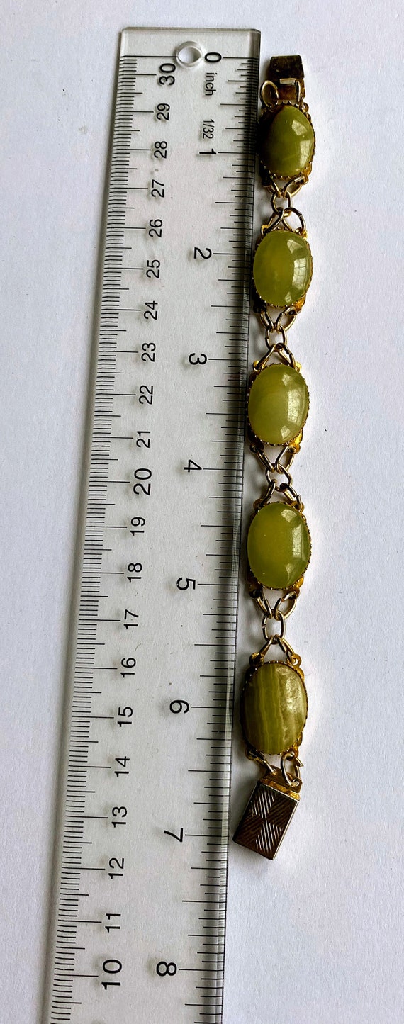 Bracelet Vintage Avec 11 Pierres Vertes - Excellent état Occasion