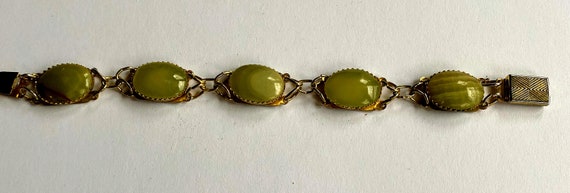 Vintage bracelet with green stones - image 2