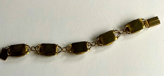 Vintage bracelet with green stones - image 3
