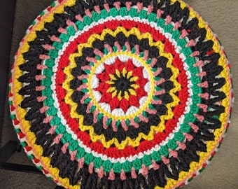 Jamaican Vibes Stool Cover Crochet Pattern