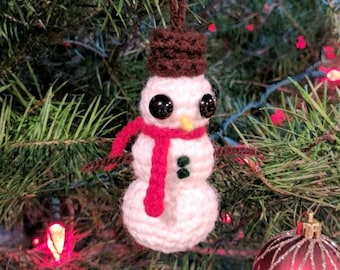 Little Snowman Ornament Crochet Pattern