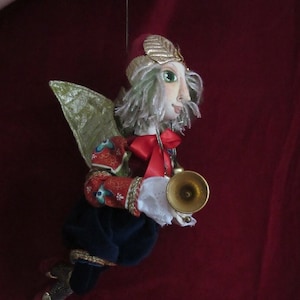 OOAK cloth art doll hanging decoration, Christmas Angel/Elf