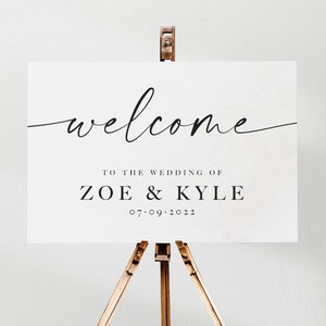 WEDDING WELCOME SIGN - Wedding 2023 2024 2025 - Wedding Template - Black and White - Printable - Print at Home - Custom - Any Size