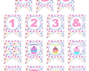 cupcake banner etsy