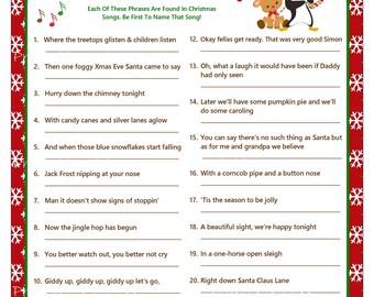 christmas song game christmas