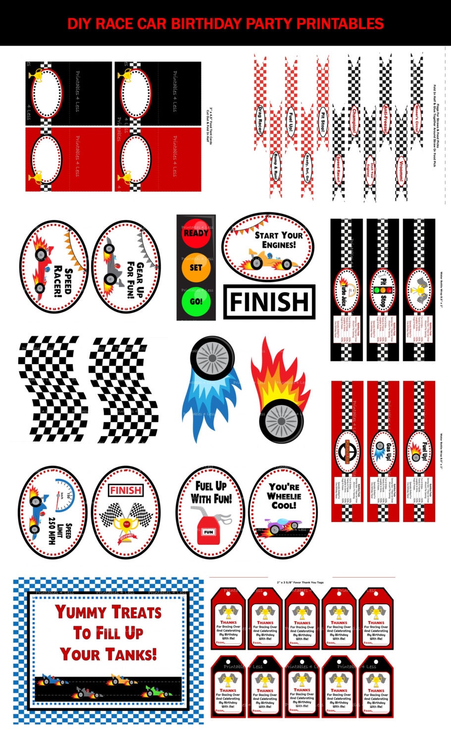 Race Car Birthday Party Race Car Party Printables Racing Car | Etsy