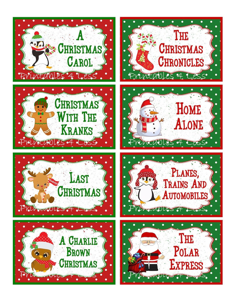 Christmas Charades Printable Christmas Movie Charades Etsy