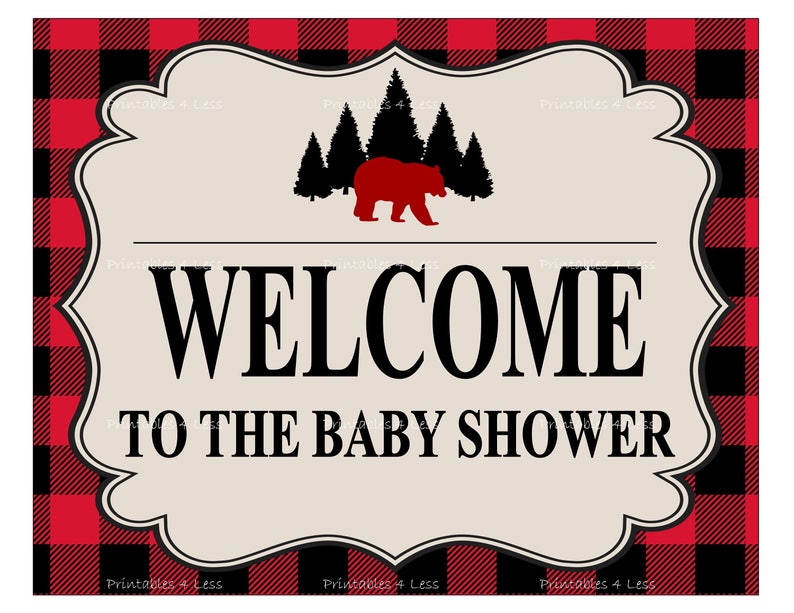 Lumberjack Baby Shower Sign Printable Lumberjack Shower Sign | Etsy