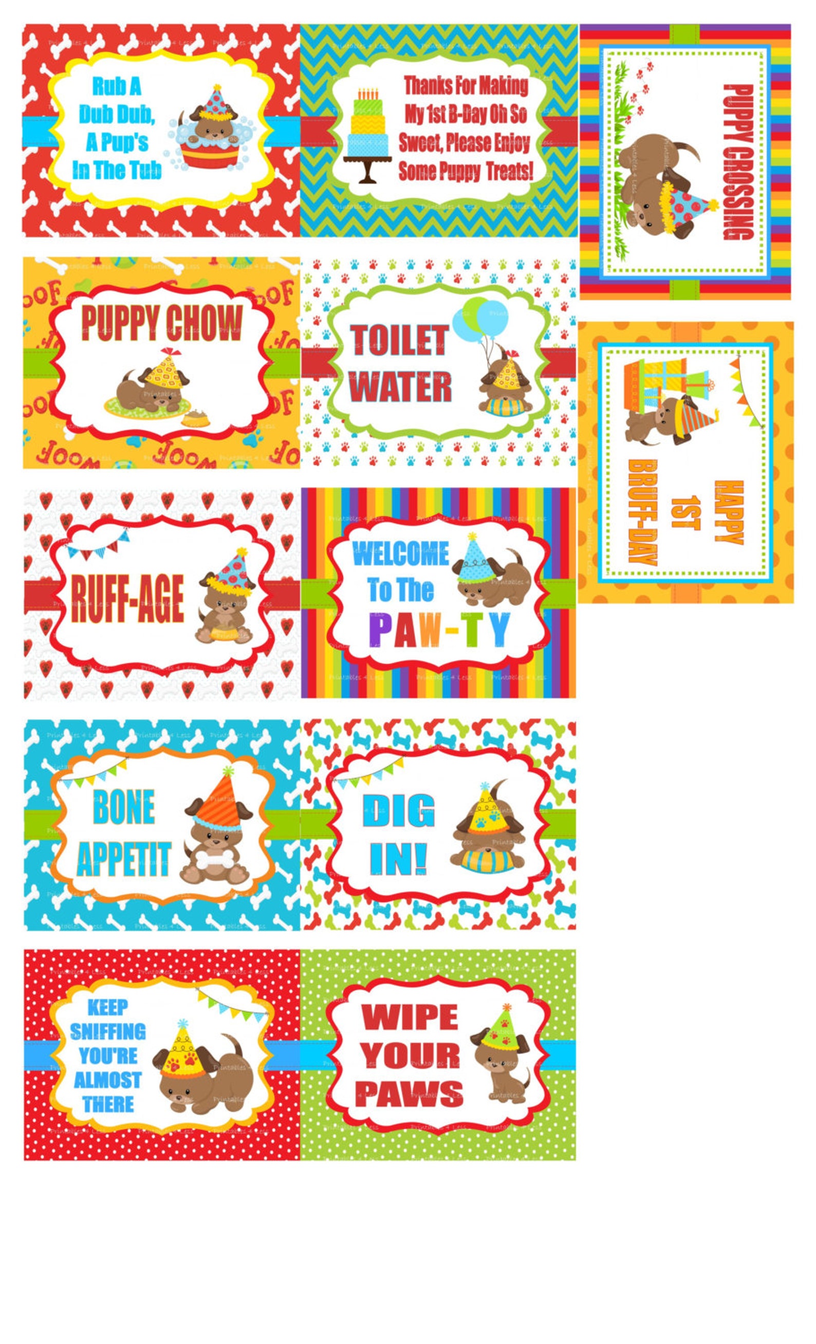 1st Birthday Puppy Party Puppy 1st Birthday Puppy Birthday Etsy