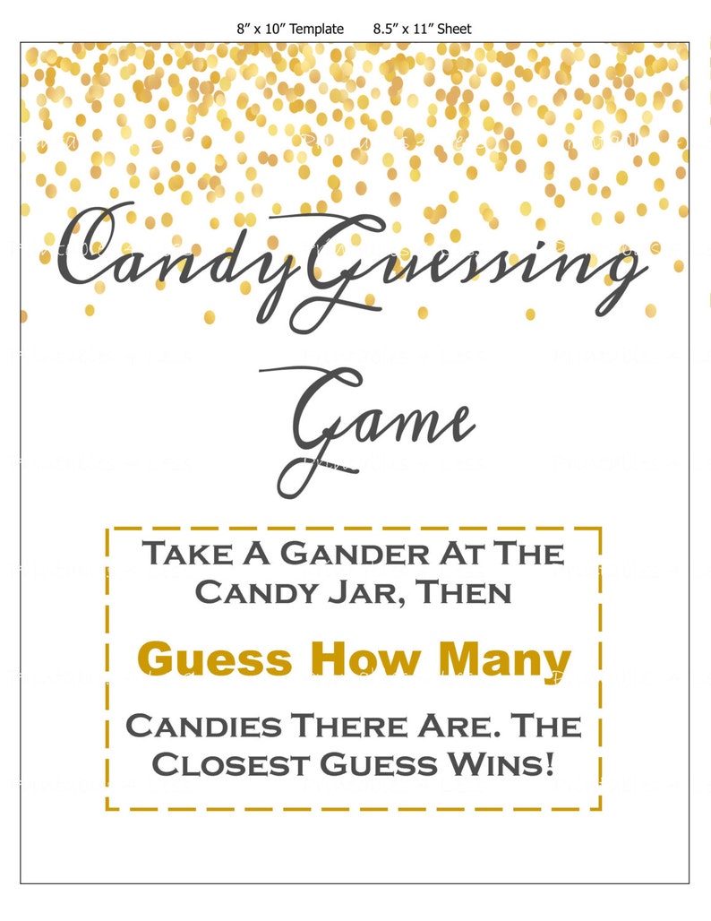 Confetti Candy Guessing Game Jelly Bean Game Printable Candy Etsy