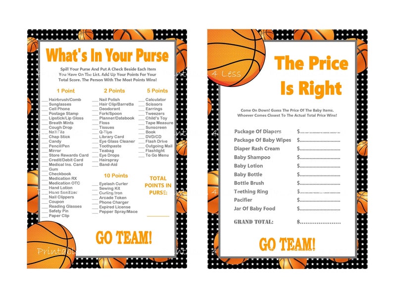 Basketball Baby Shower Games Printable Basketball Baby Games Etsy