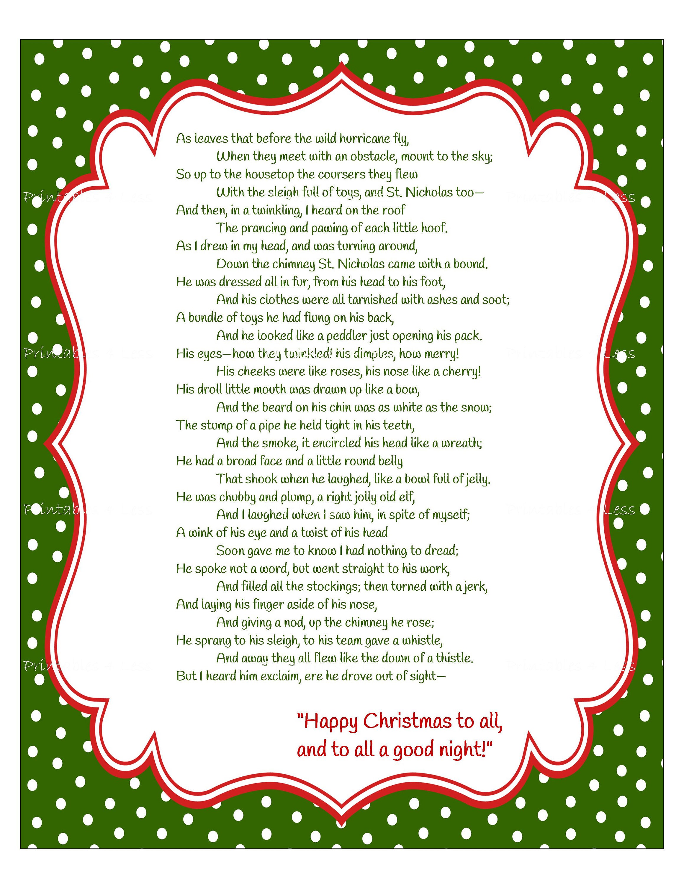 Twas The Night Before Christmas Game Printable Christmas Etsy Canada Twas The Night Before Christmas Game Printable Christmas Etsy Canada