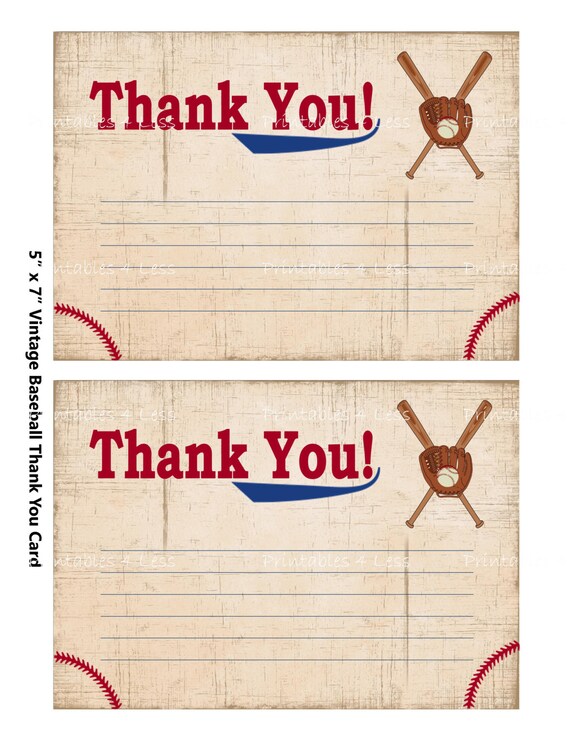 baseball thank you card baseball baby shower thank you card etsy baseball thank you
