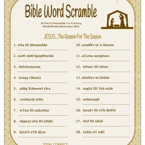 Bible Verse Word Scramble