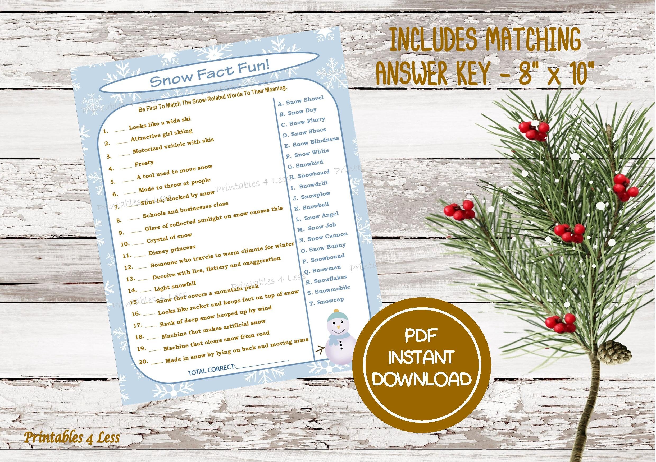 Christmas Game Printable Holiday Game Xmas Game Holiday | Etsy