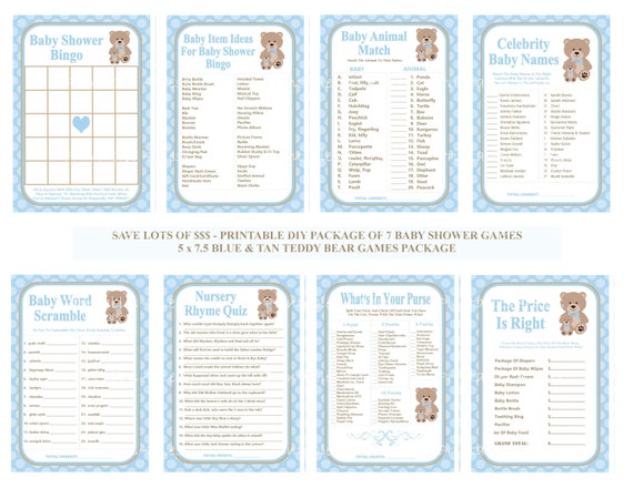 teddy bear baby shower games
