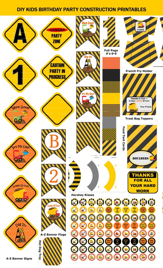 Construction Birthday Party Kids Birthday Construction Party Etsy