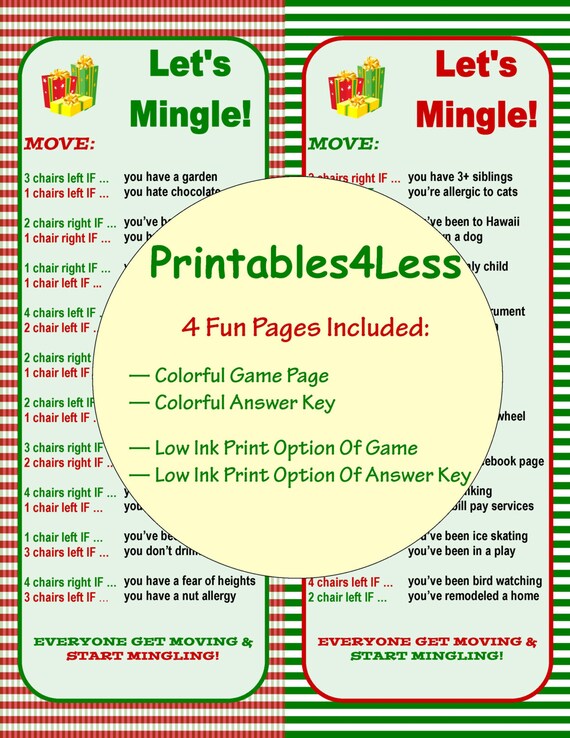 christmas mingle game christmas ice breaker game christmas etsy