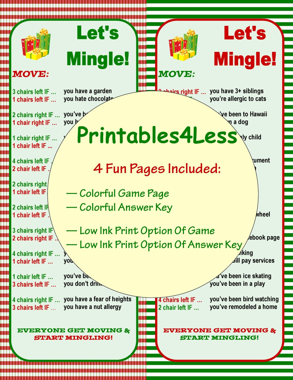 Christmas Mingle Game Christmas Ice Breaker Game Christmas Etsy