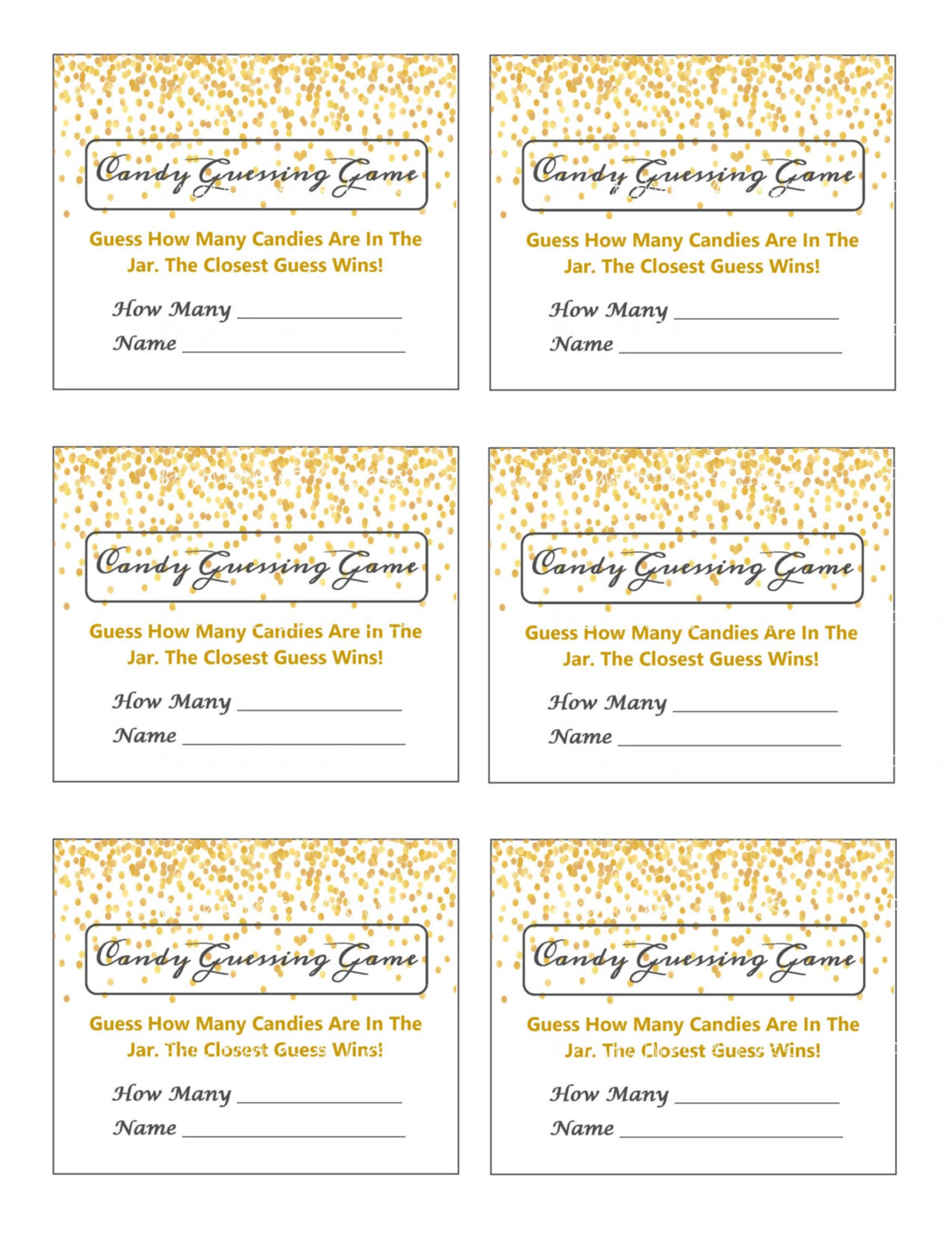 Confetti Candy Guessing Game Jelly Bean Game Printable Candy Etsy