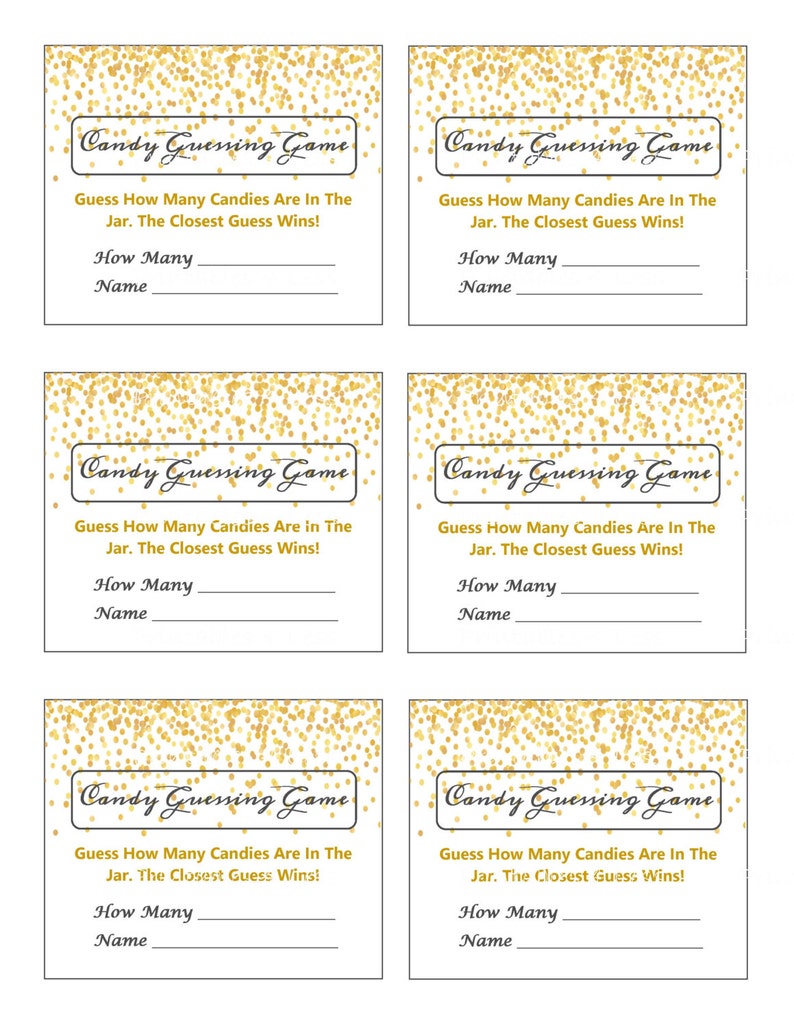 Confetti Candy Guessing Game Jelly Bean Game Printable Candy Etsy