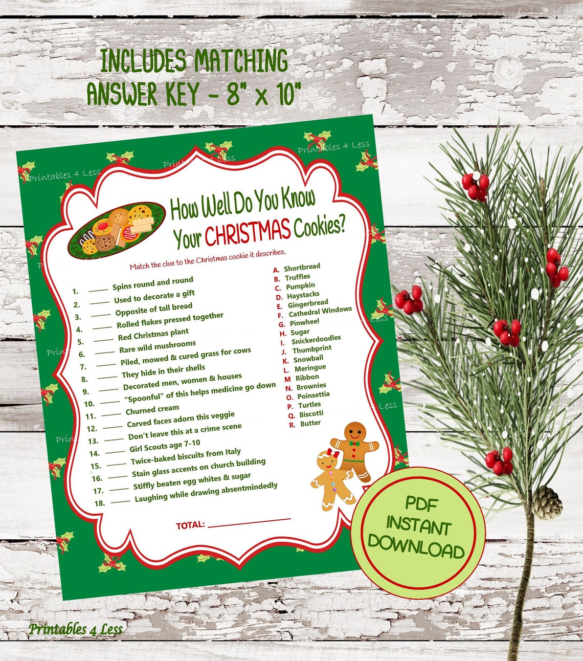 Christmas Game Cookie Jar Game Christmas Party Game Holiday Etsy