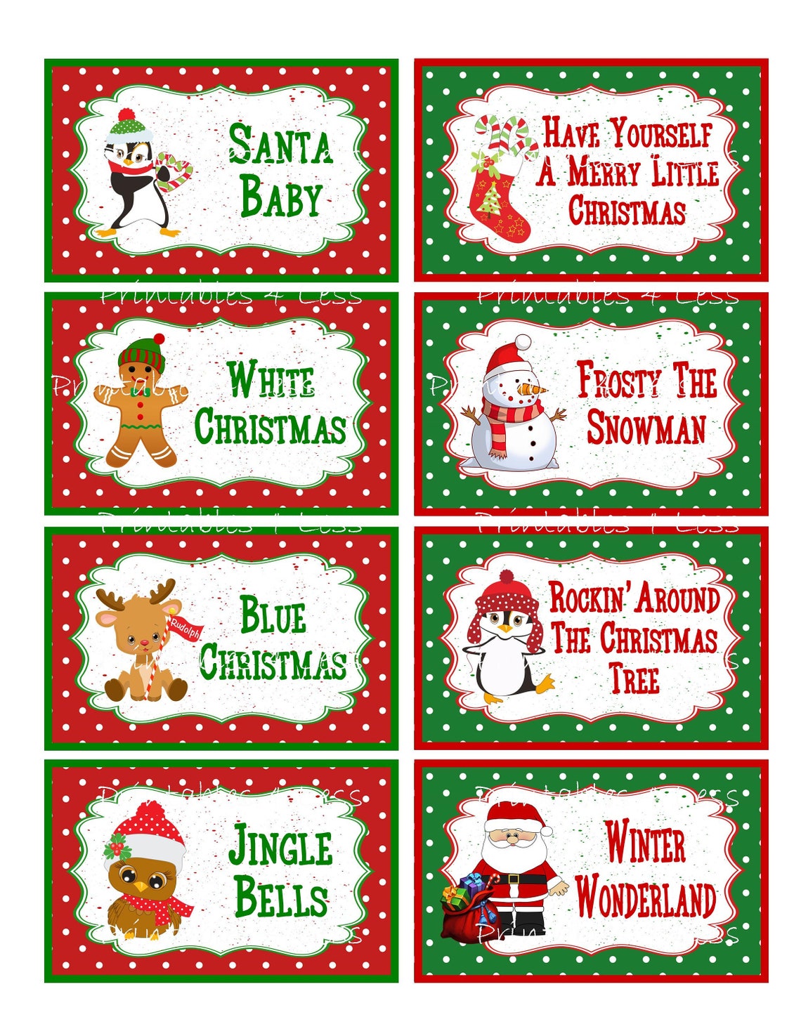 Christmas Charades Printable Christmas Song Charades | Etsy