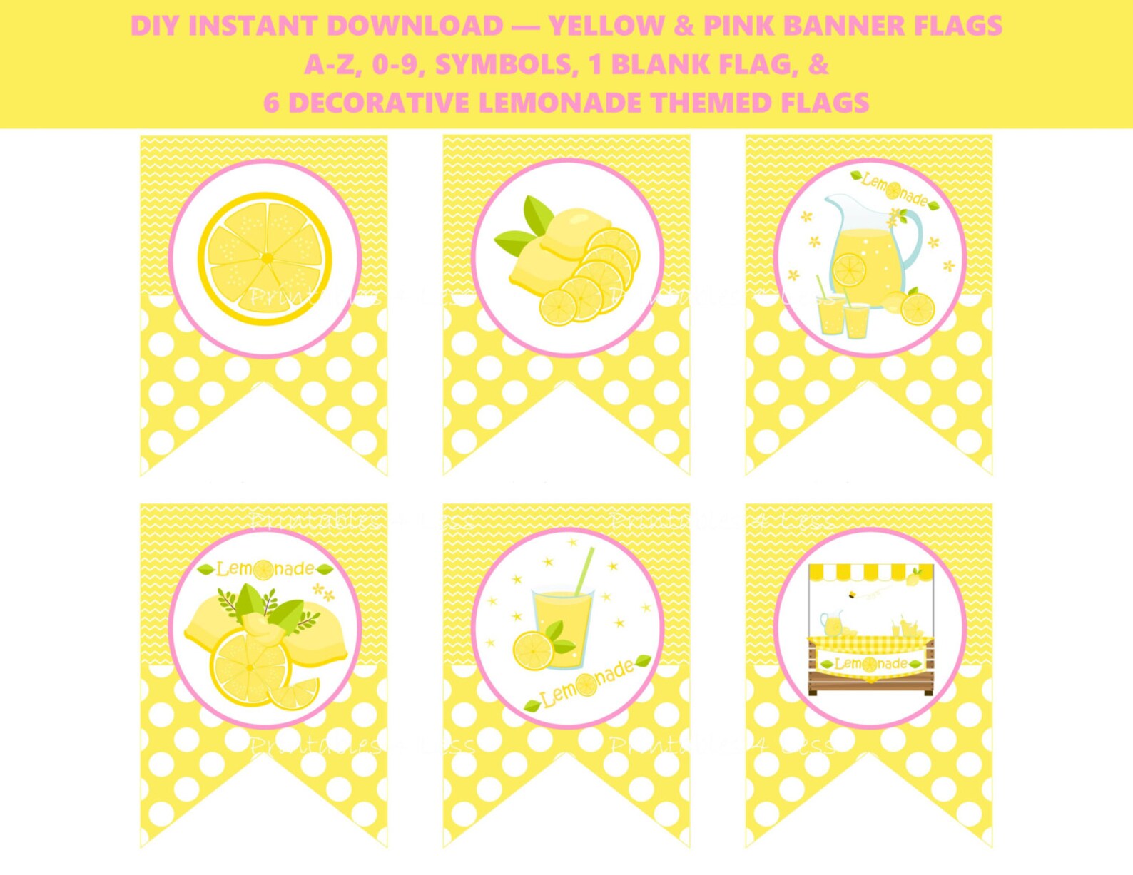 Lemonade Banner DIY Lemonade Birthday Banner Printable | Etsy