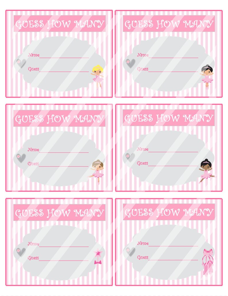 Printable Guess How Many Game Guess How Many Baby Shower | Etsy