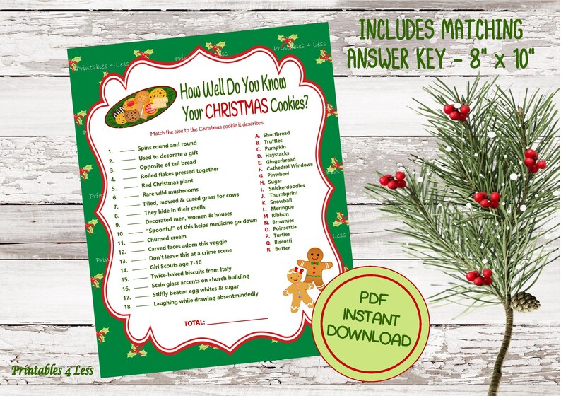 Christmas Game Cookie Jar Game Christmas Party Game Holiday Etsy