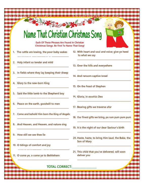 Finish The Christmas Song Lyrics Game Printable