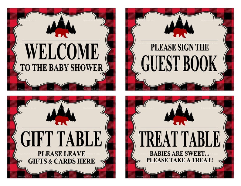 Lumberjack Baby Shower Sign Printable Lumberjack Shower Sign Etsy
