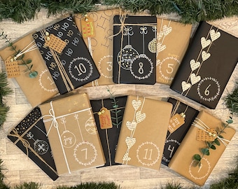 Book Advent Calendar with 12 books and a custom personalized book mark